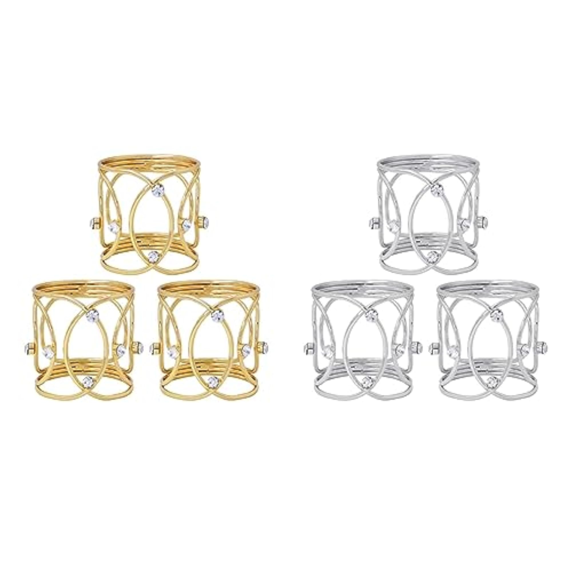 3pc Golden Holiday Napkin Holders, Casual and Formal Occasions